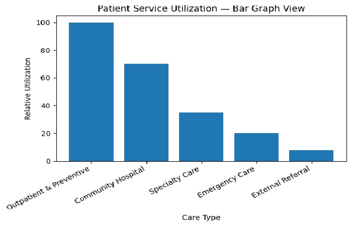 Patient Service Utilization — Bar Graph View
